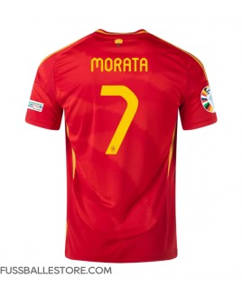 Günstige Spanien Alvaro Morata #7 Heimtrikot EM 2024 Kurzarm